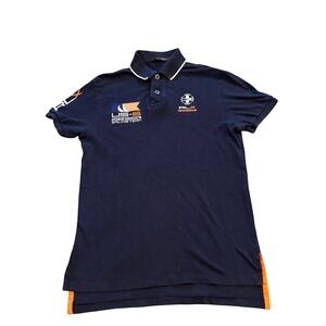 RLX Ralph Lauren Mens US-6 Offshore Sailing Team Polo Shirt Navy Blue Small